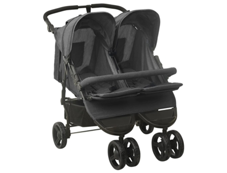 vidaXL Carrito para gemelos de acero gris antracita