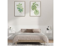 Cabecero De Cama Con Mesitas Madera Contrachapada Blanco