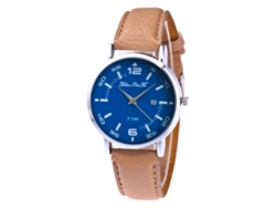Reloj De Pulsera Analógico De Cuarzo Unisex Con Esfera Redonda Beige: Elegante Y Duradero.