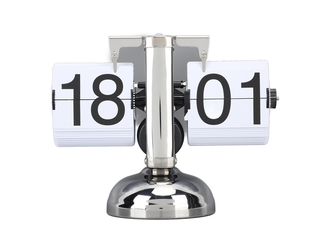 Reloj de escritorio retro Baok con números grandes, fabricado en acero inoxidable 304, funciona con pilas, para el hogar o la oficina, con una página en blanco de 24 horas.