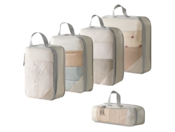 Conjunto De Bolsas Organizadoras Para Malas, Malha Comprimida, Pacote Com 5 Chrui (bege)