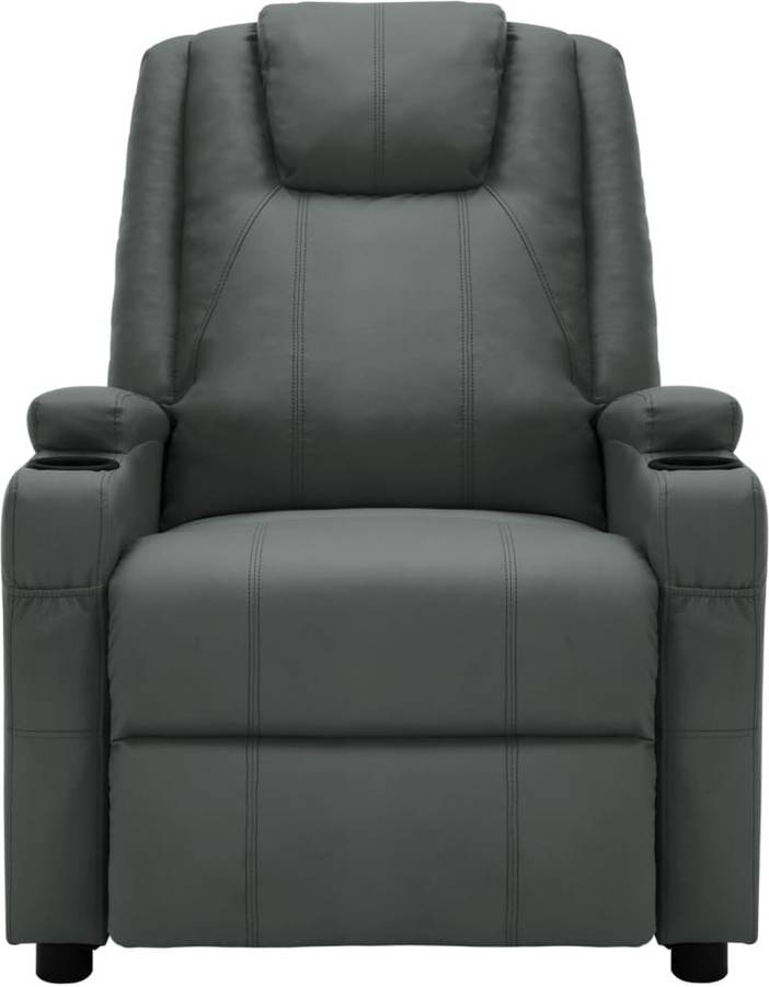 Vidaxl De Masaje reclinable ajustable asiento oficina mueble elevable cuer antracita 58
