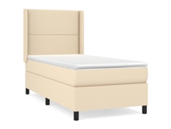 Maison Exclusive - Cama Box Spring Con Colchón Tela Color Crema 100x200 Cm