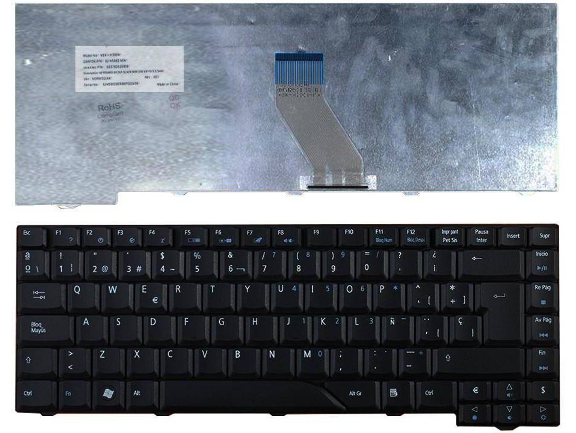 Teclado para Portátil Portátil Acer Aspire 5930 6920 Nsk-H390S 9J.N5982.90S 6037B0028906