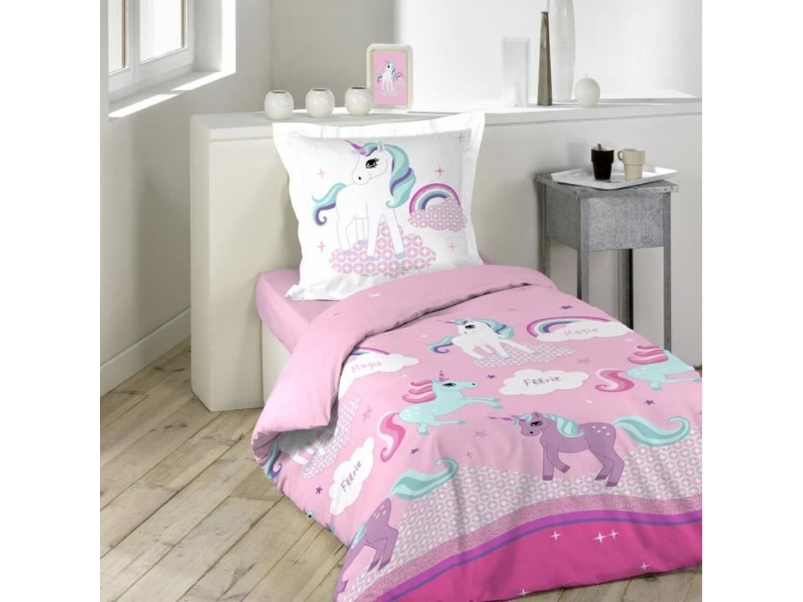 Conjunto de Edredón Unicornio 2 Piezas 140 X 200 Cm DOUCEUR D'INTERIEUR
