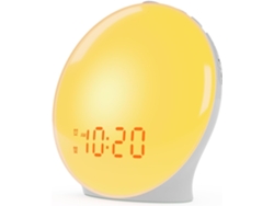 Despertador con luz de amanecer para niños, personas que duermen profundamente, dormitorio, con simulación de amanecer Ikikso (blanco)