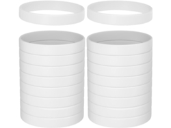 Lote De 50 Pulseras Finas De Silicona Blanca Unisex Flexibles