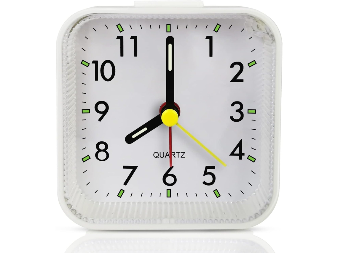 Reloj Despertador Analógico Pequeño De Baliria, Blanco.