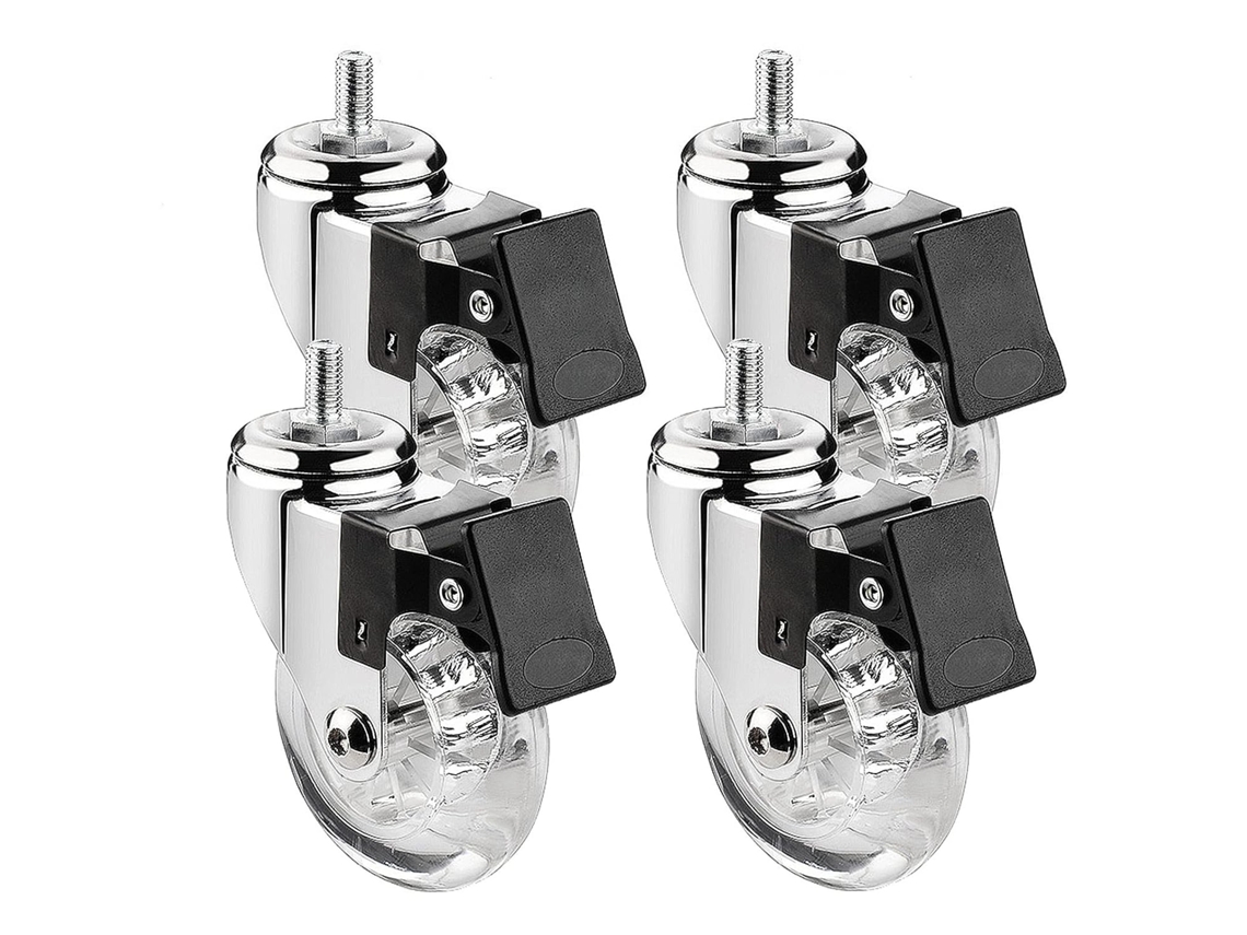Ruedas Goma Pu Giratorias Freno Para Muebles Ideal Para Uso