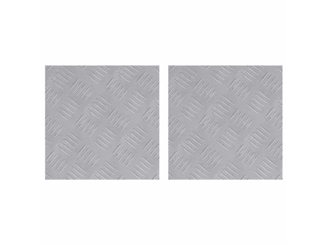 Taburete cuadrado 2 piezas Plata 30 x 30 cm Aluminio EXCLUSIVO MAISON