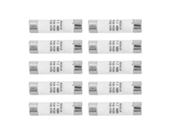 10 Fusibles Cilíndricos Rt14-20 De 10x38 Mm, 380-500 Vca, 2 A, Con Indicador, 100 Ka.