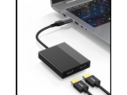 Estación de acoplamiento Yizhood 4K 60Hz USB C/USB 3.0 a HDMI dual, compatible con Displaylink, Windows, MacOS, Mac M1/M2, Android, color gris
