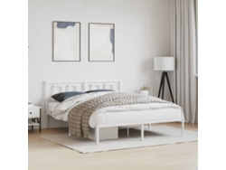 Estructura Cama Sin Colchón Con Cabecero Metal Blanco 150x200cm