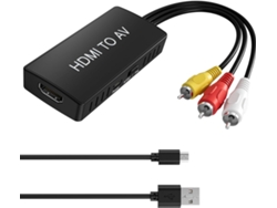 Convertidor HDMI a RCA CVBS AV 1080p, cable AV incluido, compatible con PAL/NTSC, PC, TV, Wii, Xbox, STB, VHS, VCR Yuysan