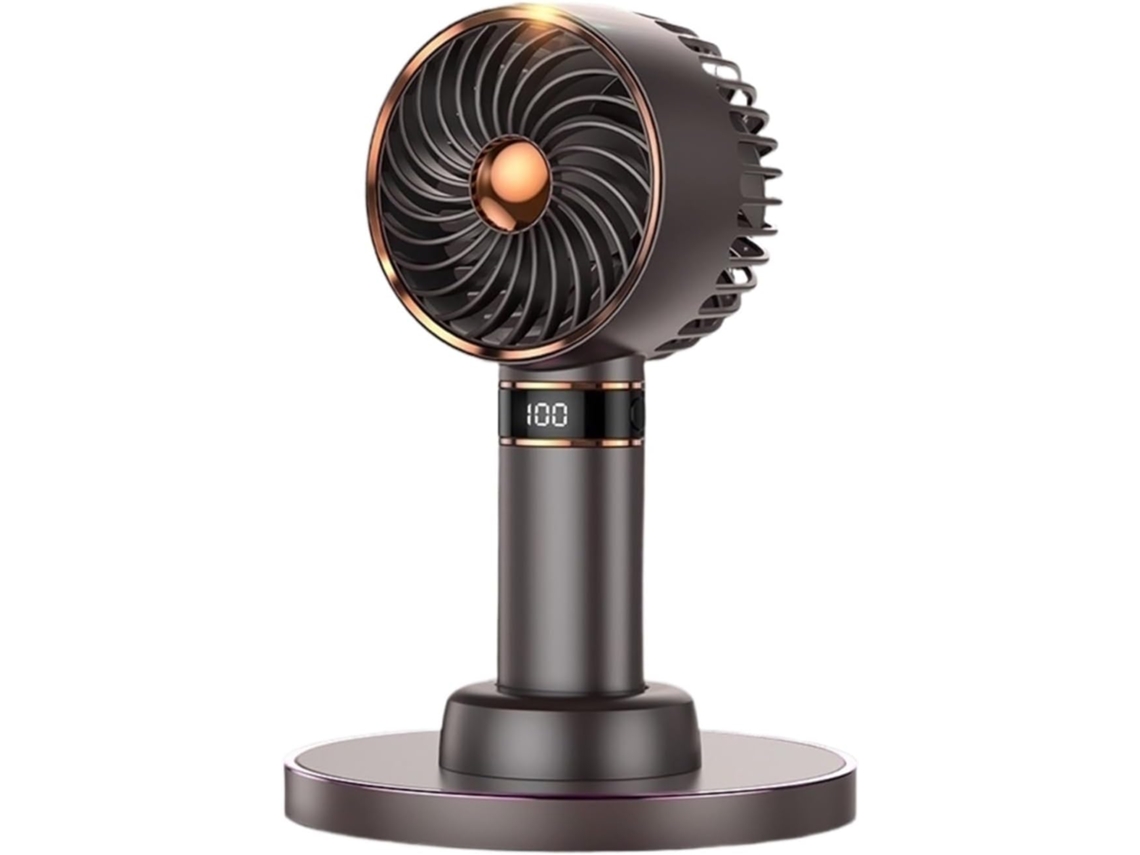 Mini Ventilador De Escritorio Usb Portátil 5000 Mah Recargable Pequeño Bolsillo Pantalla Datos Fácil Usar