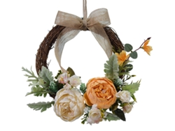 Coroa De Peônia Artificial Decorativa Para Exterior E Interior Aplicação Versátil 26cm