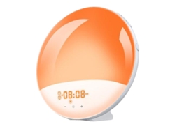 Despertador con simulación de amanecer, ayuda para el sueño, alarmas duales, radio FM, 7 colores, 7 sonidos naturales