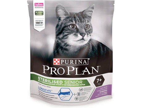 Pienso para Gatos PURINA Pro Plan (400g - Seco - Sénior - Castrados - Sabor: Pavo y Arroz)