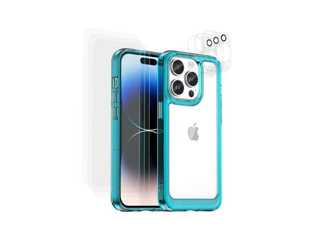 Funda Prueba Golpes Paneles para iPhone 14 Pro Max EKO Acrílico Azul