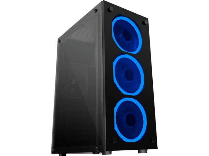 Caja PC MARS GAMING MCG Azul (ATX Mid Tower - Negro)