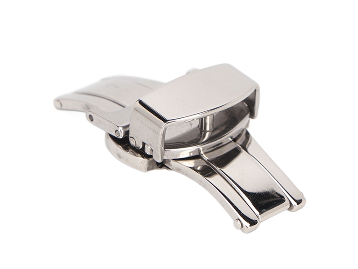 Hebilla De Envío De Acero Inoxidable Plateado Para Correa De Reloj De Repuesto Ergonómica