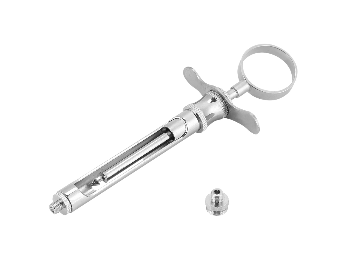 Jeringa de succión para anestesia dental de acero inoxidable quirúrgico