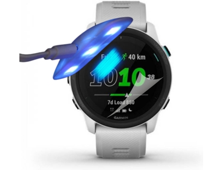 Kit de 4 Protectores de Pantalla Hidrogel para Garmin Forerunner 745 Flexshield con Lámpara UV