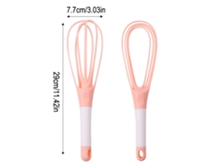 Batedeira De Ovos De Silicone: Rosa, Antiaderente, Leve E Durável, Ideal Para Misturar Na Cozinha.