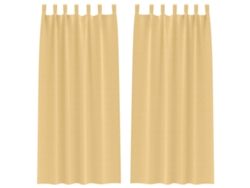 Maison Exclusive - Cortinas Opacas Con Anillas 2 Pcs Beige 260 X 140 Cm Poliéster