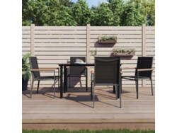 Sillas de jardín 4 piezas 55x61,5x90 cm Textilene y acero negro Dkd Home Decor