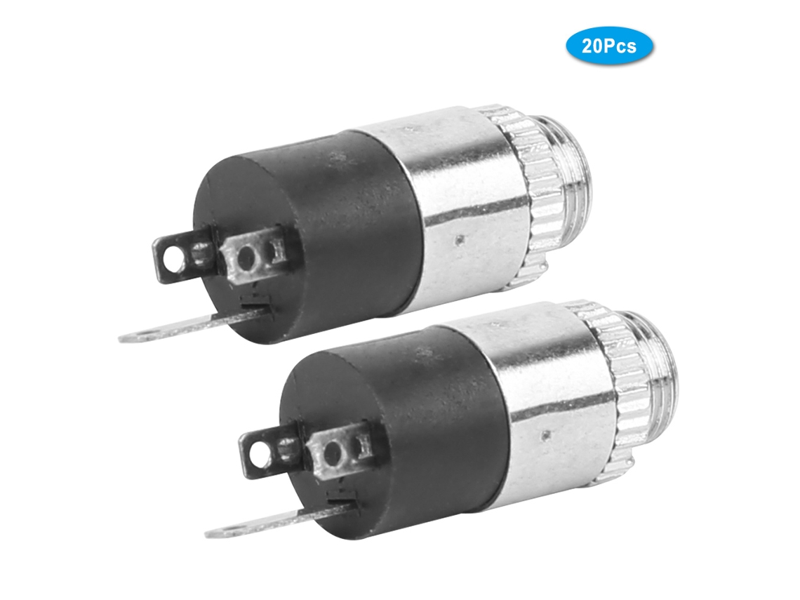2026-as-20 Piezas Conector Jack De Audio Estéreo Femenino 3.5mm Con Tuerca Pj-392 Para Auriculares