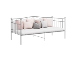Estructura De Sofá Cama Sin Colchón Metal Gris 90x200 Cm