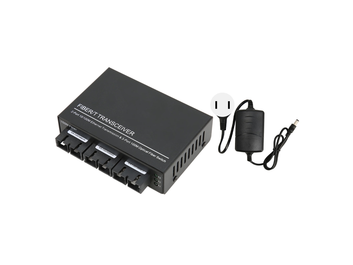 Convertidor De Medios Ópticos Ethernet De 100 Mbps, Fibra Monomodo Sc De 1310 Nm, Plug And Play (ee. Uu.)