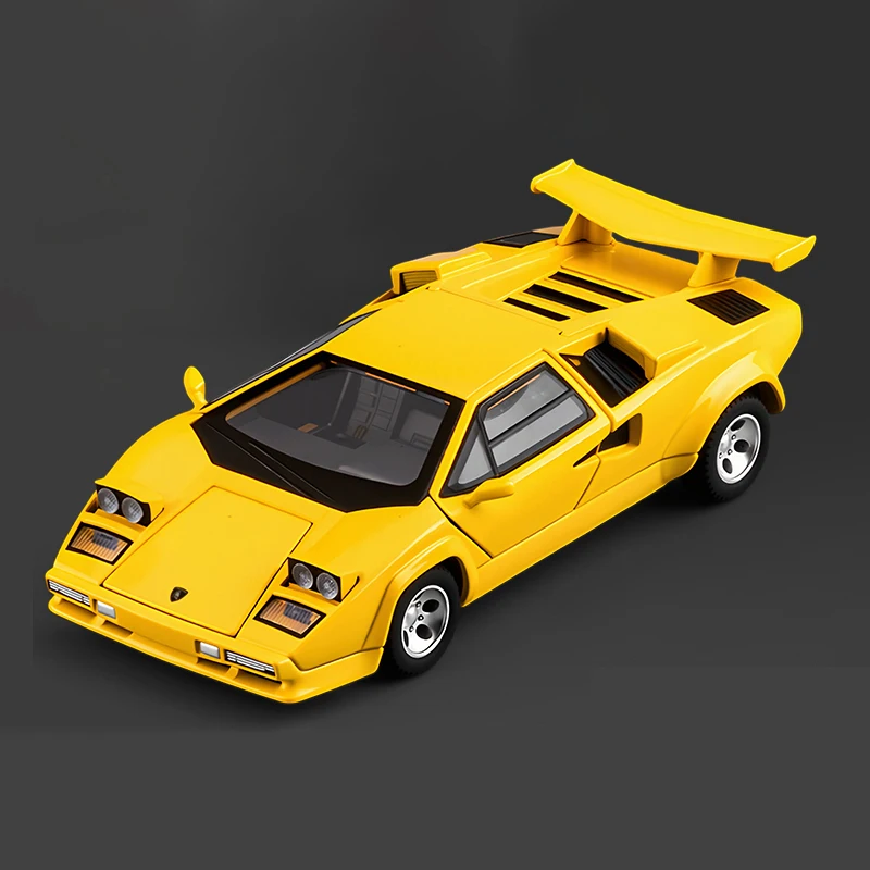 (amarelo) Miniatura De Carro Supercarro Em Liga Metálica, Escala 1:32, Com Efeitos De Som E Luz.