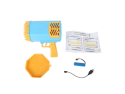 Omni-máquina De Burbujas Eléctrica Portátil, Creadora De Burbujas Para Niños, Juguete Al Aire Libre, 88 Agujeros, Azul Amarillo