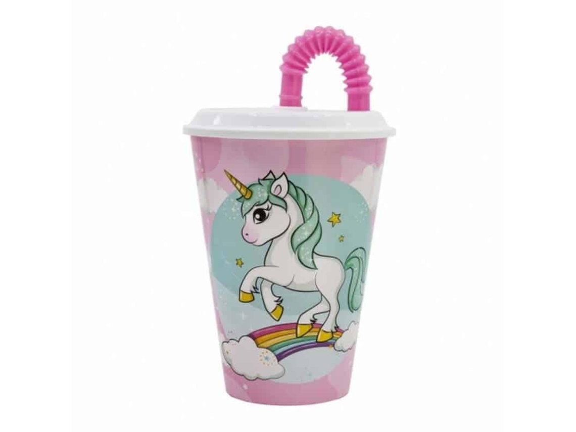 Vaso Con Caña Flexible Con Ilustraciones De Unicornio De 430 Ml 08041 Ofertas Diciembre24
