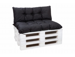 Conjunto cojines para palets Asiento 120x50 y Respaldo 120x40 cm Negro cojines sofá - cojín palet interior-exterior