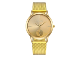 Reloj De Pulsera Para Mujer Yolako De Moda Casual Con Dial Redondo De Cuarzo Oro
