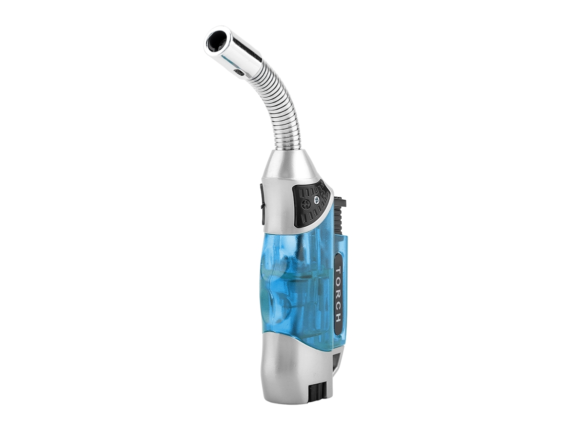 Encendedor eléctrico de gas ajustable y resistente al viento - Azul