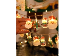 Luces navideñas (luz cálida, 1,5 m, 10 LED), luces LED a pilas.