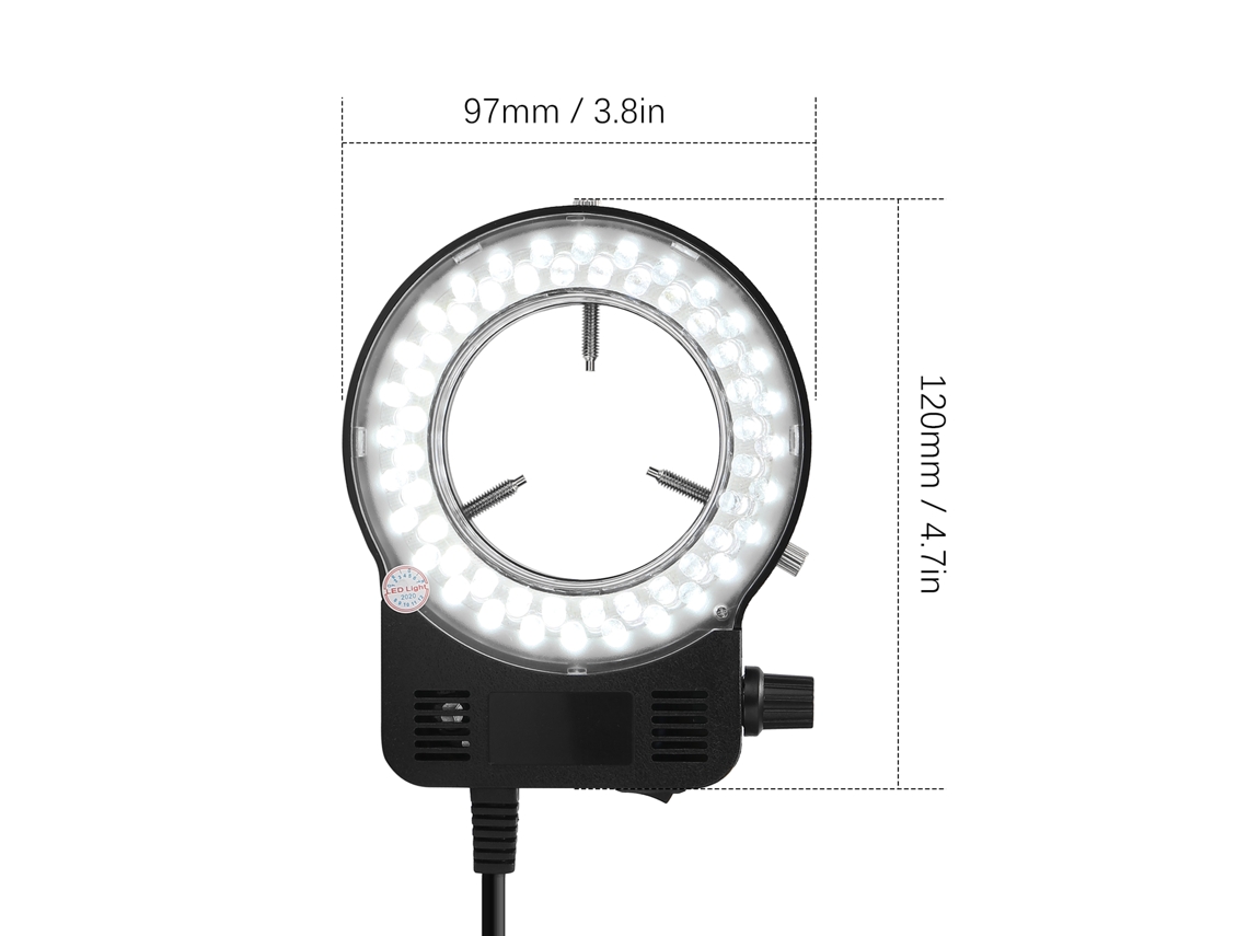 Luz Led Redonda para Microscópio com Brilho Ajustável | S/MARCA