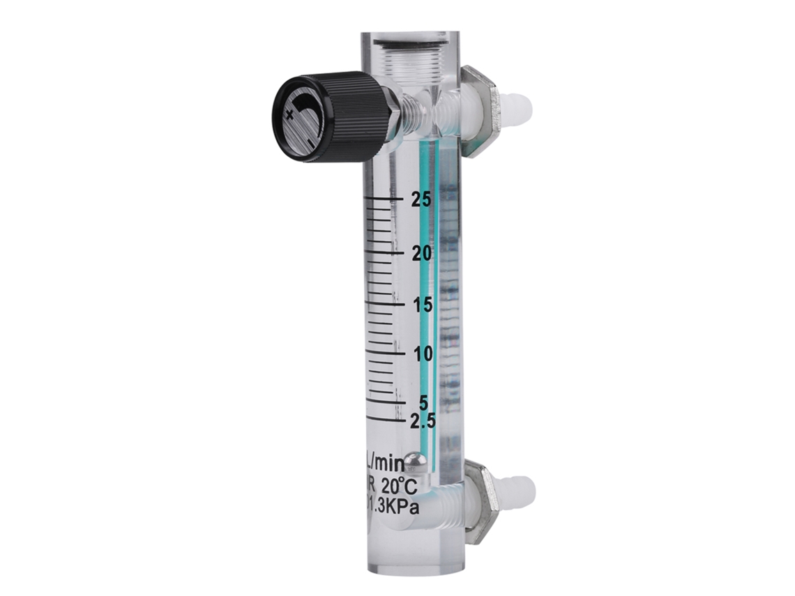 Caudalímetro Lzq-5 De 2,5 A 25 L/min Con Válvula De Control Para Oxígeno/aire/gas