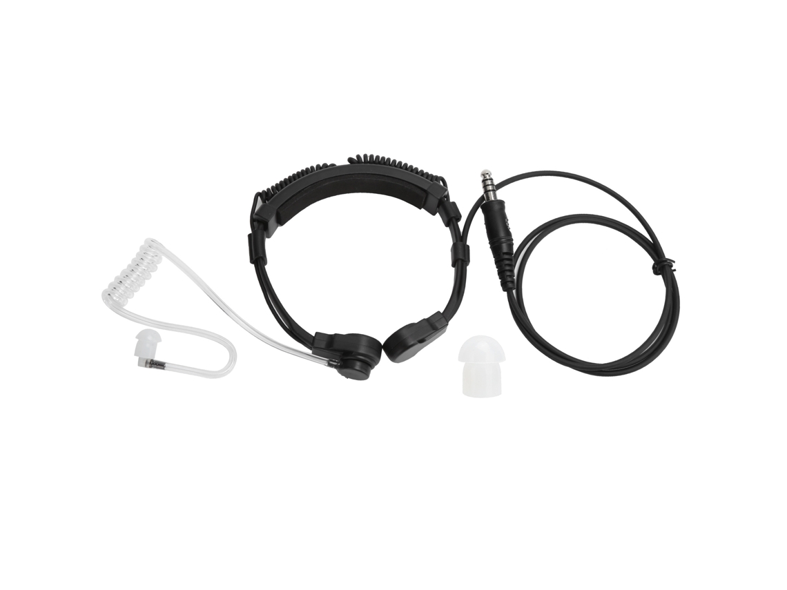 Micrófono De Vibración De Garganta Con Auriculares Telescópicos Para Radio Walkie-talkie.