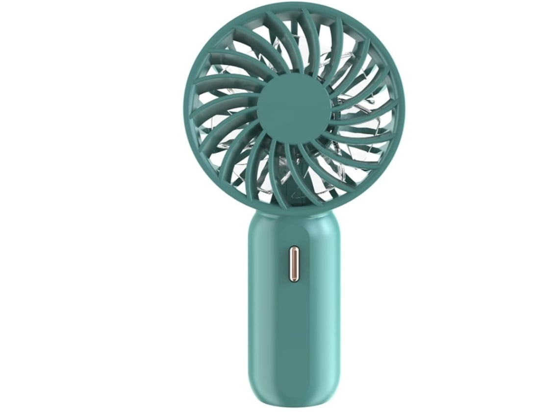 Mini ventilador de mano, pequeño ventilador personal portátil, pequeño ventilador a pilas, 3 velocidades ajustables, adecuado para verde USHION