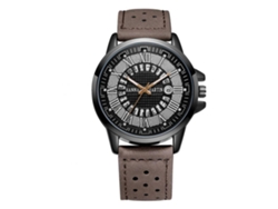 Reloj Deportivo Con Calendario Hannah Martin Pulsera Transpirable Cuero Marrón Oscuro