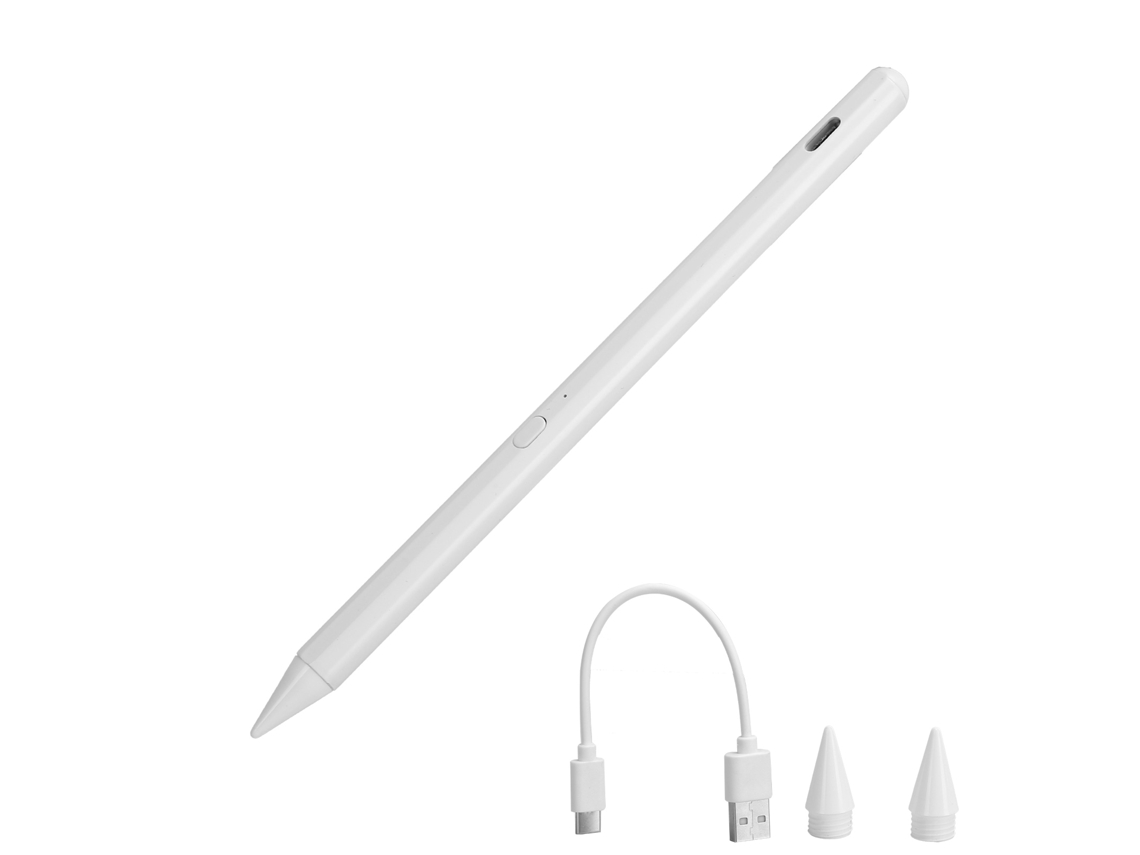 Lápiz óptico recargable para tableta iOS Pro11/Pro12 con puntas intercambiables y luz dorada.