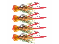 4 Encendedores Artificiales Con Falda De Silicona De 65 G Con Anzuelo, Accesorio De Pesca, Cabeza Naranja