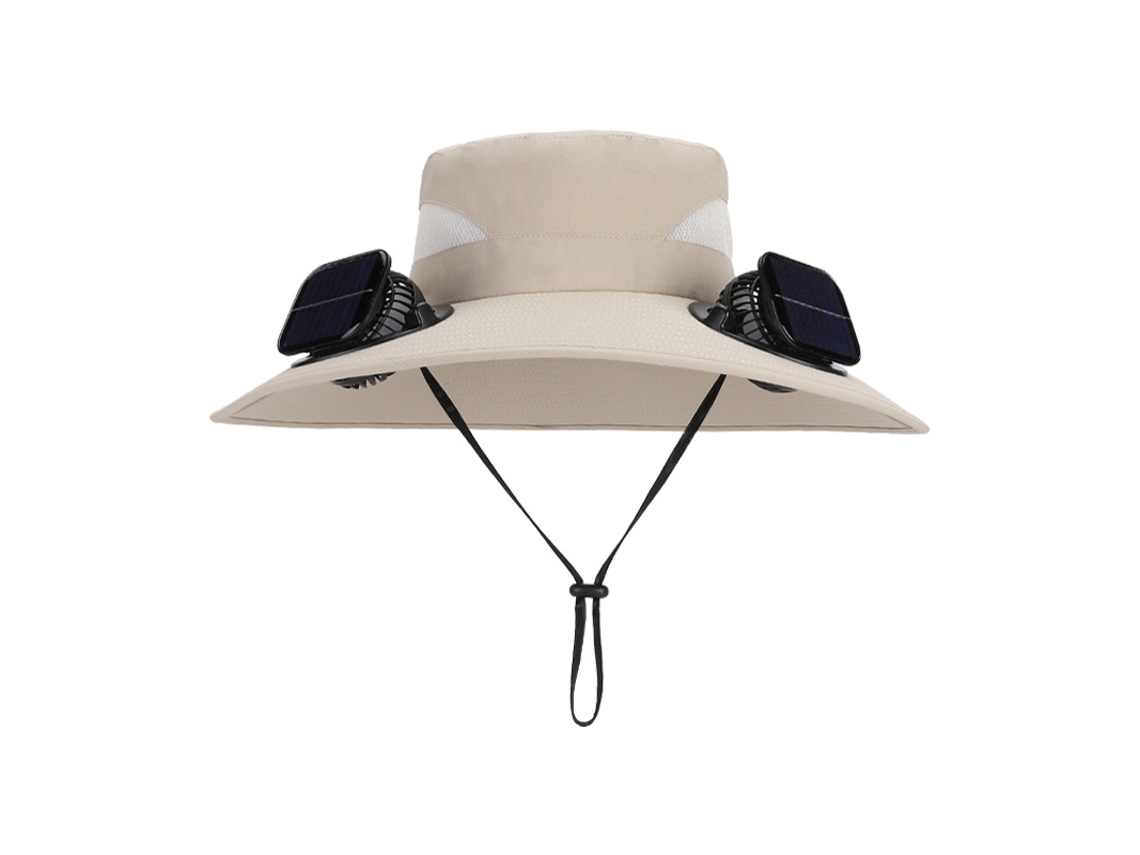 Sombrero Solar Chrui Con Ventilador Doble Y Carga Usb (caqui)