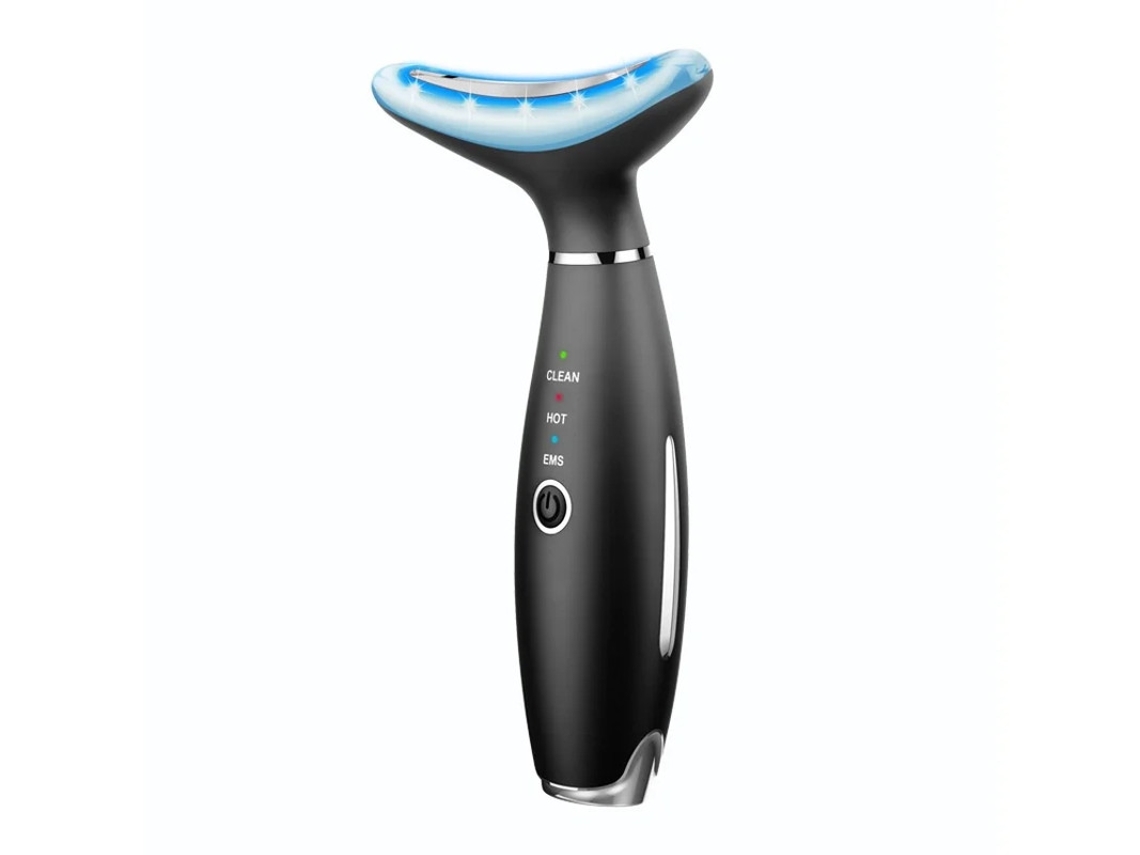 Masajeador facial y de cuello Masajeador facial portátil Herramienta facial multifuncional Negro YIZHOOD