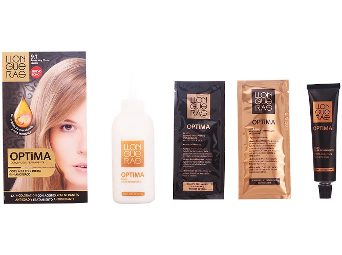 Tinte de Cabello LLONGUERAS Optima Hair Colour N9.1-Rubio Muy Claro Cendre